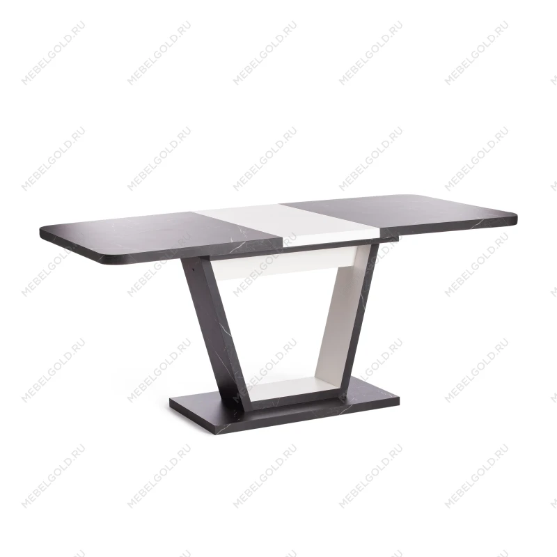 Стол обеденный VOX раздвижной, ЛДСП, 132-172x85x75,5 см, Мрамор черный/Белый | изображение 7