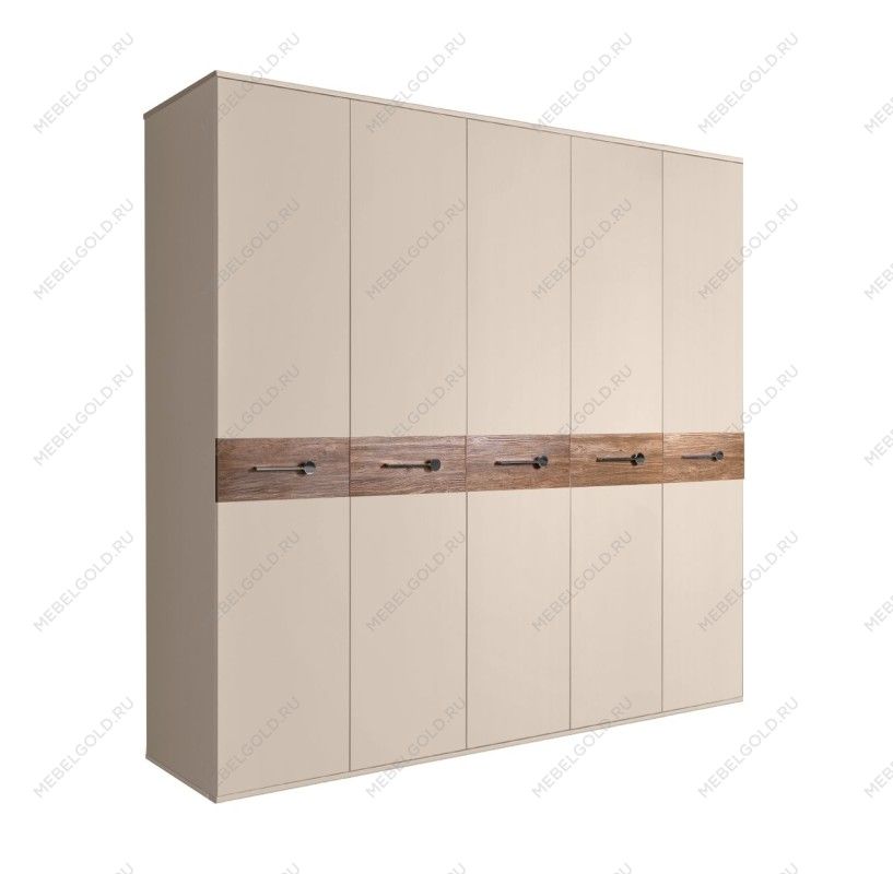 Шкаф 5-ти дв. Bogemia Wood Wo (Ваниль/Хром) БМШ2/5(Wo)