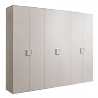 Шкаф 6-ти дв. для платья и белья Диора слоновая кость/серебро ДШ2/6