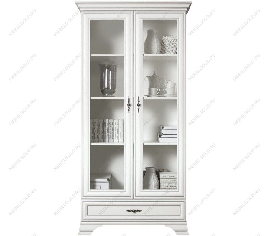 Шкаф с витриной Кентаки REG2W1S белый - Выставка Балашиха