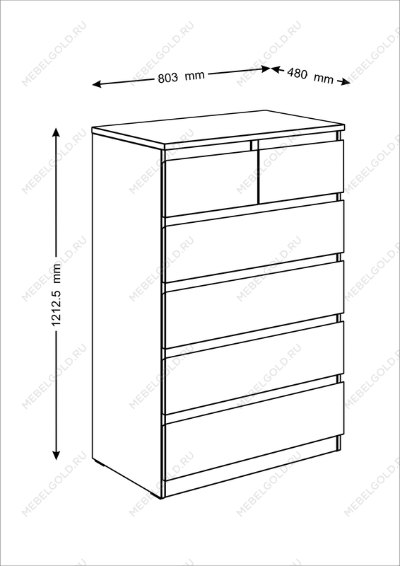 МАЛЬТА комод ИКЕА / IKEA 4+2 ящика 80х121 Дуб Венге | изображение 3