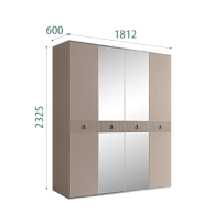 Шкаф 4-х дверный с зеркалом Римини СОЛО (Мокка/Серебро) РМШ1/4(s)
