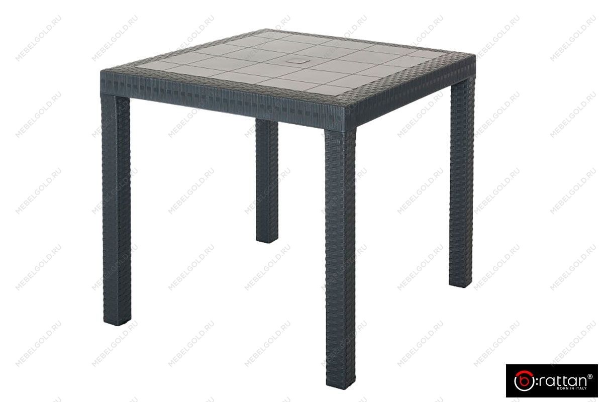 Стол B:rattan Dallas 800*800мм, коричневый