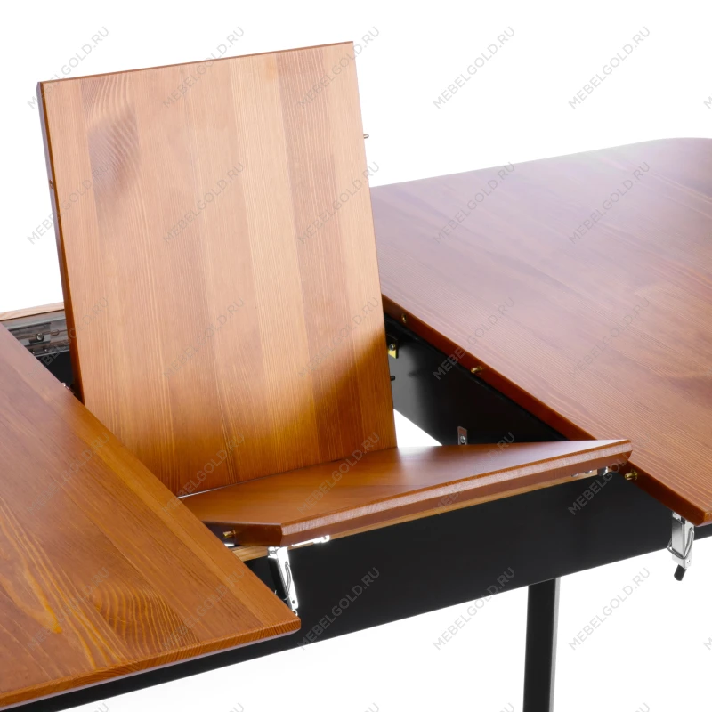 Стол Соната Люкс раздвижной/Sonata Lux extension table, массив сосны, антик/чёрный, 120-(150)х75х75 см | изображение 8