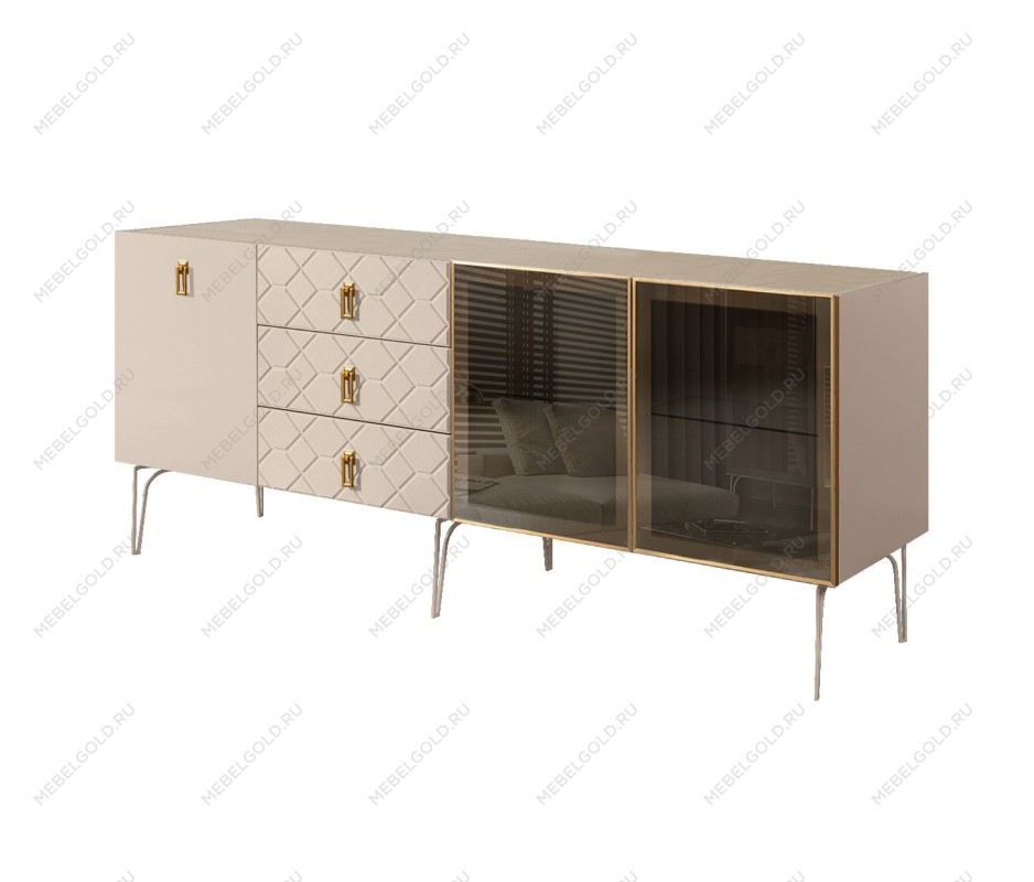 Комод 2.1м Bogemia Farfalle (Ваниль) (Novabuk/Золото) БМКМ-5(Fa)[5][10]
