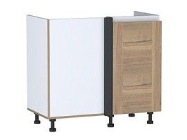 Стол под мойку угловой СМУ-100 правый, Сити (900*470*820) Дуб Галифакс натуральный, 20811