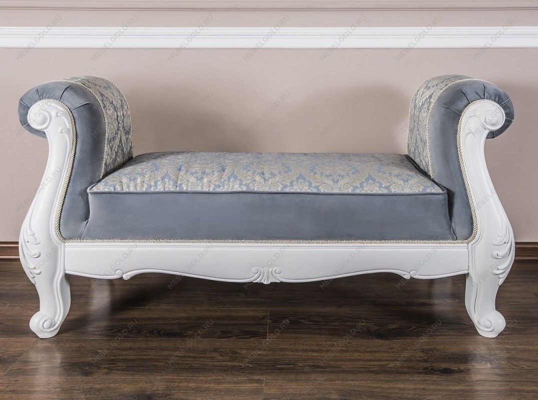 Оттоманка Мишель с двумя подлокотниками белый матовый | изображение 2