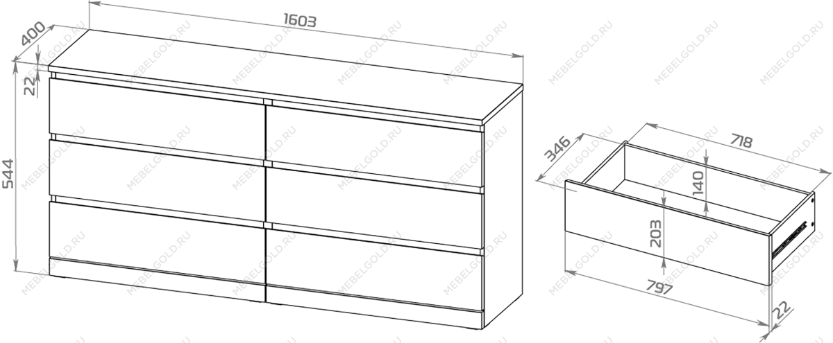 МАЛЬМ / VARMA Комод ИКЕА / IKEA 6D, 160x78x40, шпон, черный | изображение 4