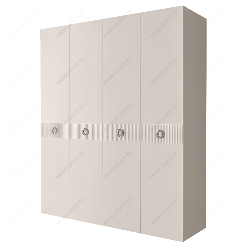 Шкаф 4-х дв. Bogemia Fillini (Слоновая кость/Хром) БМШ2/4(Fi)