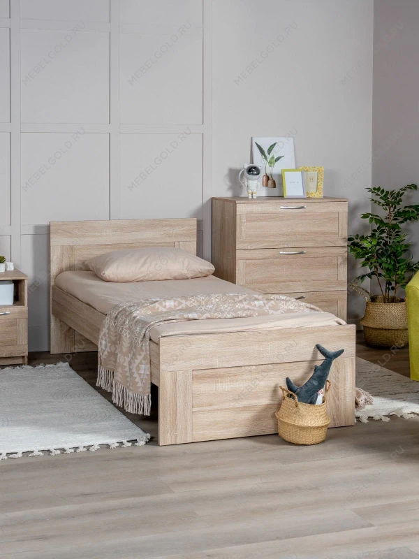 Кровать односпальная Сириус, 90х200 см, дуб сонома | изображение 2