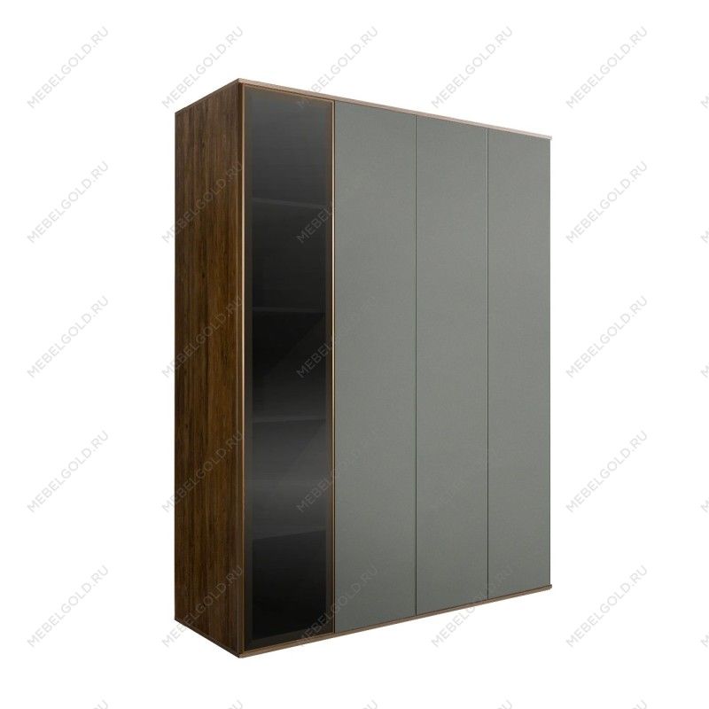 Шкаф 4-х дв. Bogemia Woodline Air (Серый/Золото) БМШ2/4(1)
