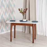 Стол CATERINA, бук, мдф, 100+30x70x75, коричневый, белый | изображение 14