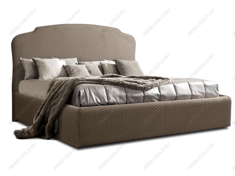 Кровать Римини 1,6 м, с подъемным механизмом (пепел), РМКР-2[3], стеганые царги
