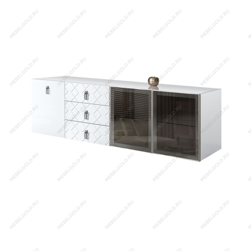 Комод 2.1м Bogemia Fly Fa (Белый) (Lakobel/Хром) БМКМ-5[5][10]