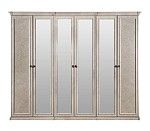 Шкаф Афина 6-дверный (2+2+2) с зеркалом крем корень | изображение 1