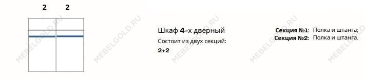 Шкаф Патрисия 4-дверный (2+2) с зеркалом крем корень глянец | изображение 4