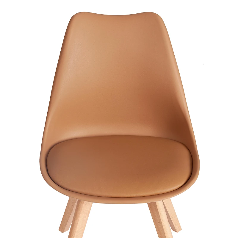 Стул TULIP (mod. 73-1), дерево/пластик/экокожа, 47,5x55x80 см, Бежевый (Latte) | изображение 5