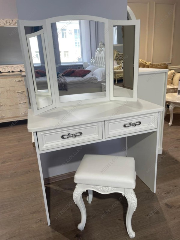 Зеркало трельяж Мишель для туалетного столика белый матовый | изображение 6