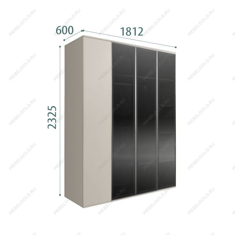Шкаф 4-х дв. Bogemia Air (Шелк/Серебро) БМШ2/4(3)