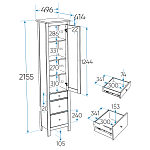 САГА шкаф с витриной 50 белый | изображение 3