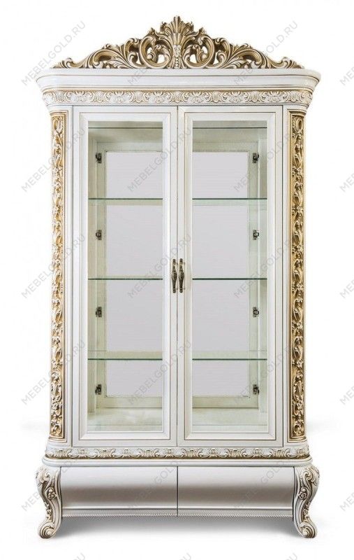 Витрина Алсу 2-ств белый глянец | изображение 1