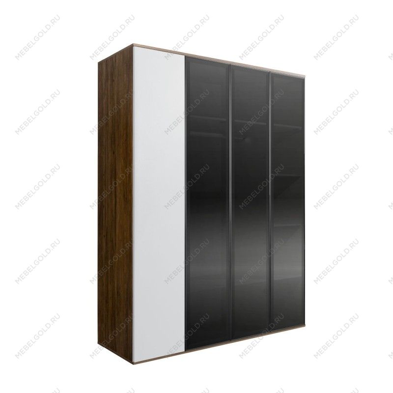 Шкаф 4-х дв. Bogemia Woodline Air (Белый/Черный) БМШ2/4(3)