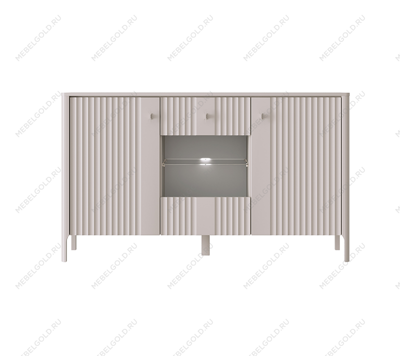 Тумба-витрина с подсветкой Далия KOM1W2D персидский жемчуг