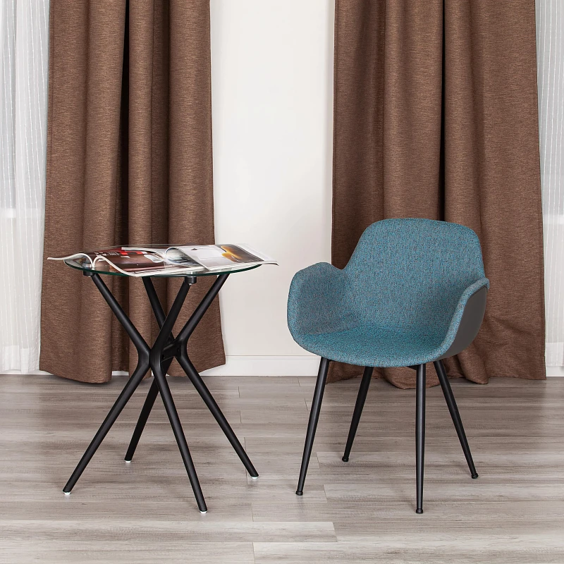 Кресло VALENTINO (mod. PC45-2)/1 шт. в упаковке, металл/экокожа/ткань, 55 х 58 х 81 см, Turquoise (бирюзовый)/Grey (серый)/чёрный | изображение 8