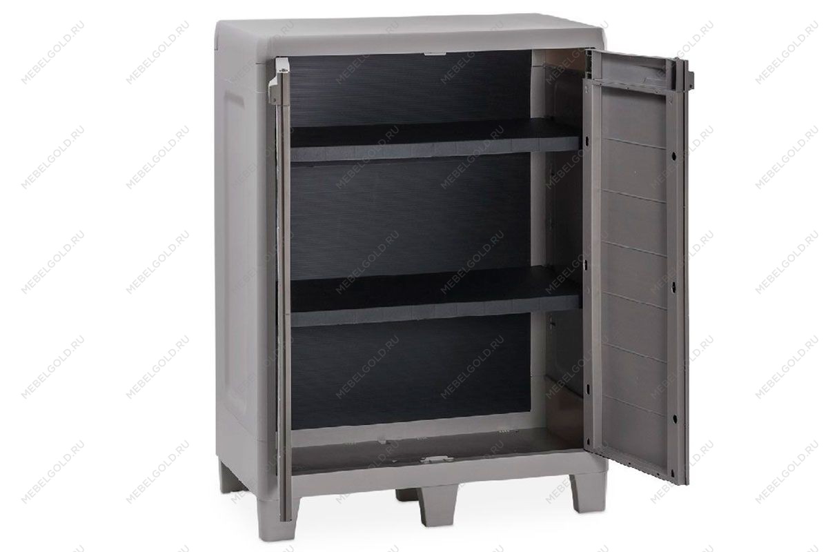 Уличная тумба TOOMAX 2х дверная глубокая WOODY'S XL (2 полки), светло-серый | изображение 1