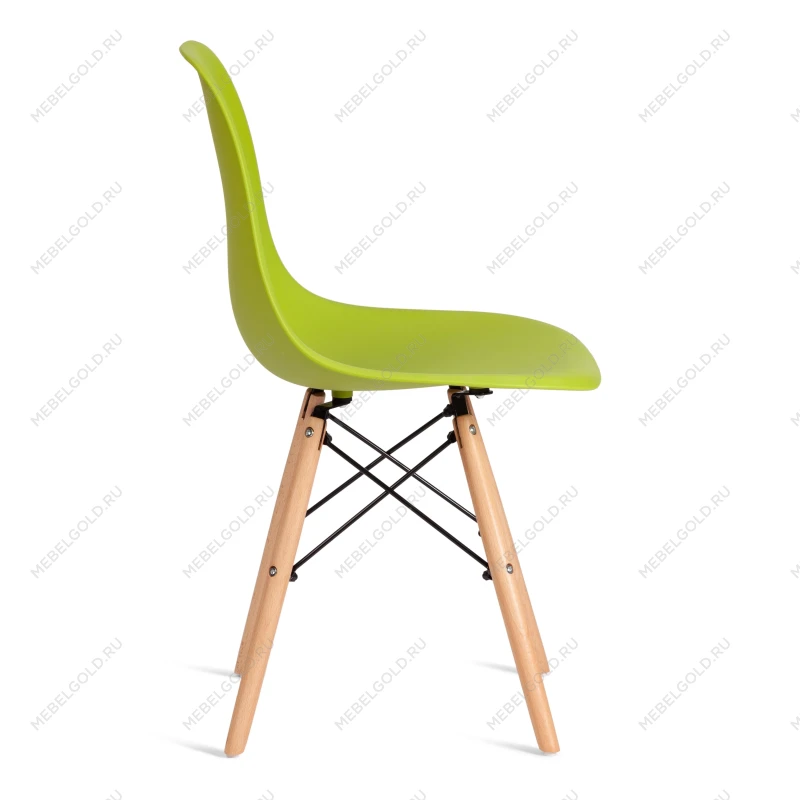 Стул CINDY (EAMES) (mod. 1801), дерево бук/металл/сиденье пластик, 45x51x82 см, Olive (оливковый) | изображение 1