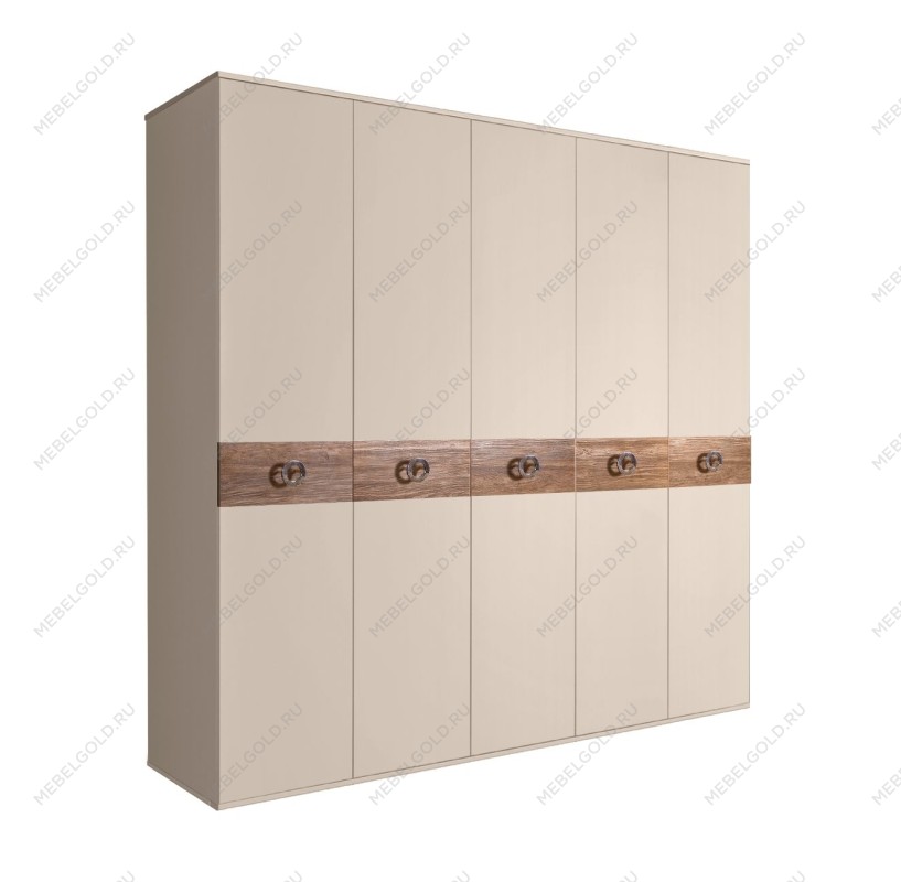 Шкаф 5-ти дв. Bogemia Wood Fi (Ваниль/Хром) БМШ2/5(Wo)