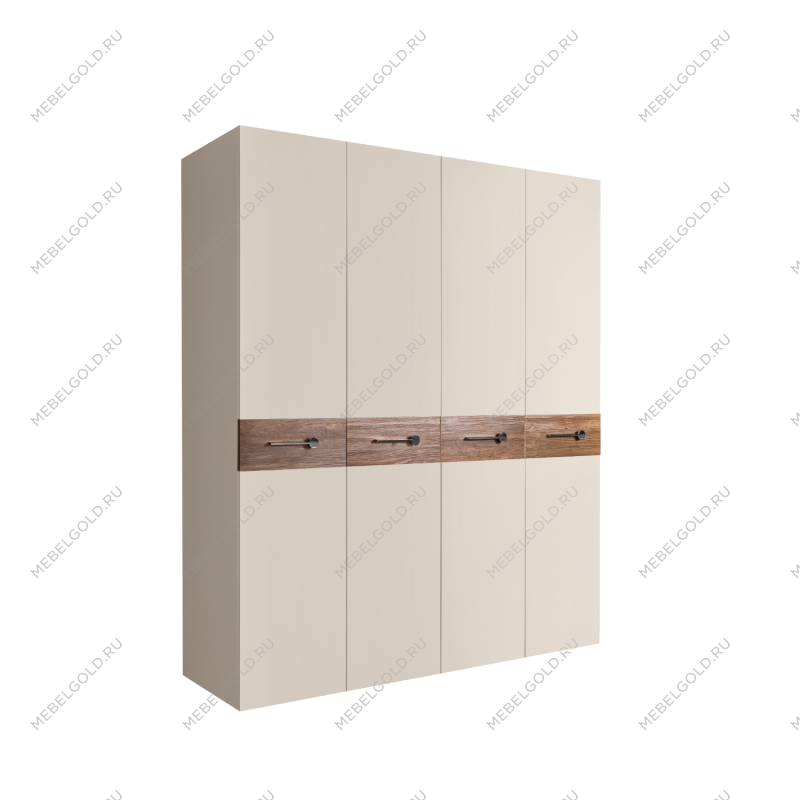 Шкаф 4-х дв. Bogemia Wood Wo (Слоновая кость/Хром) БМШ2/4(Wo)