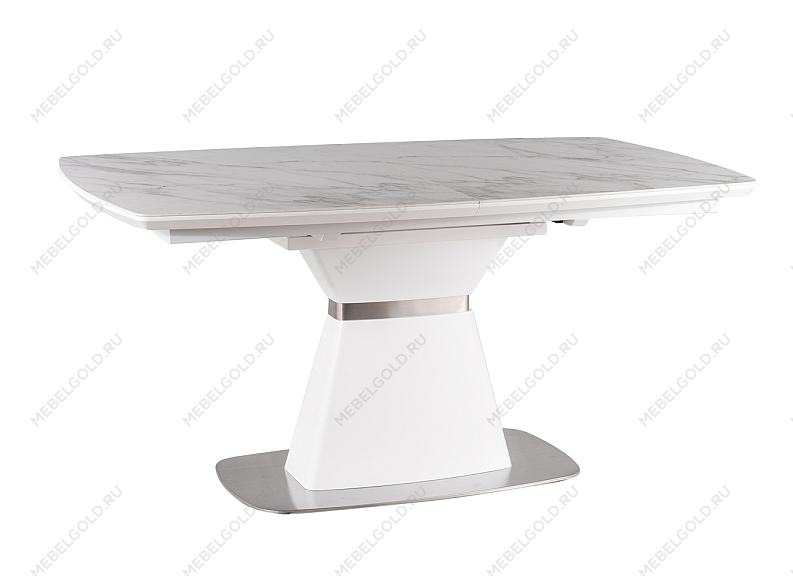 Стол обеденный SIGNAL SATURN II 160 (белый мрамор/белый мат) | изображение 3