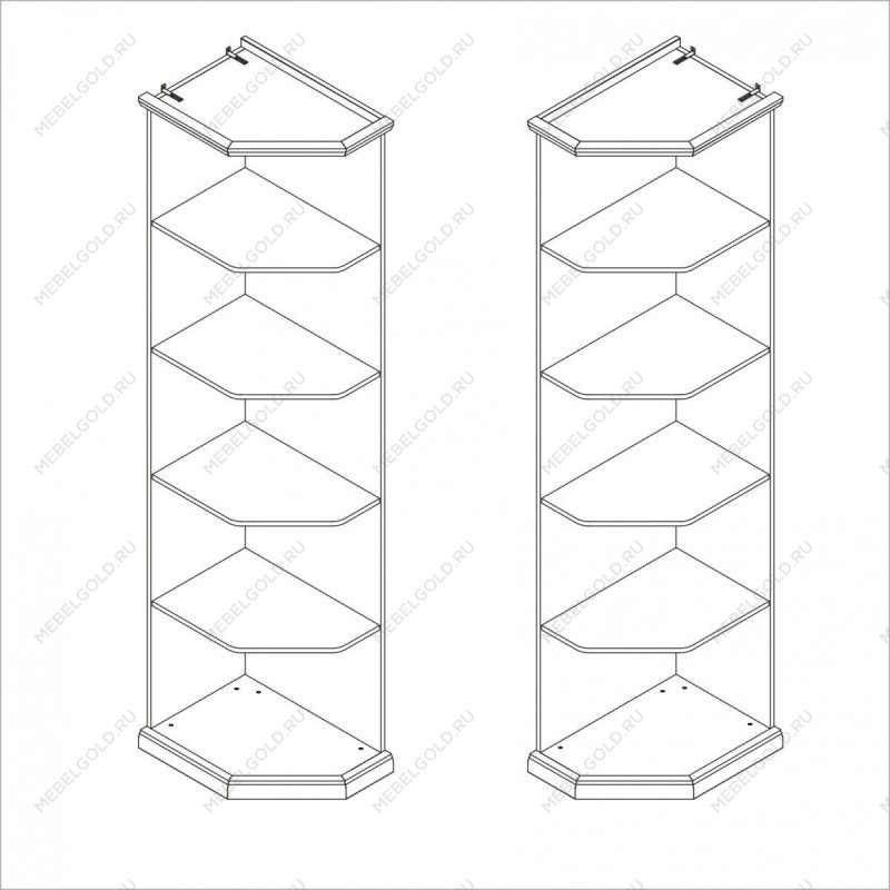 Мишель стеллаж для шкафа левый белый матовый