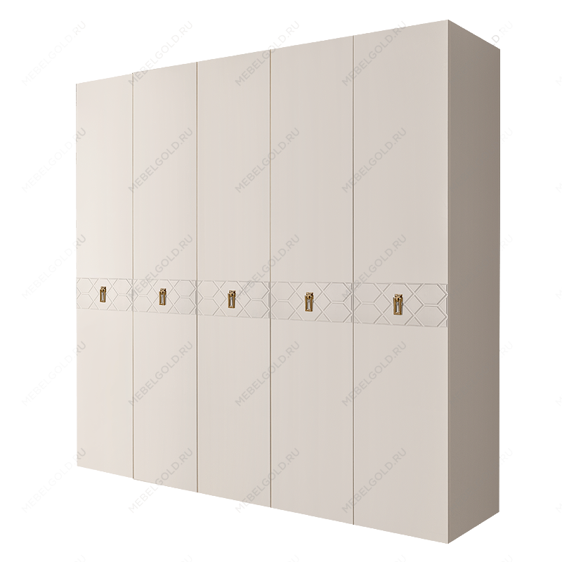 Шкаф 5-ти дв. Bogemia Farfalle (Слоновая кость/Золото) БМШ2/5(Fa)
