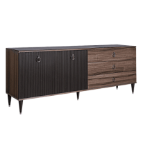 Комод для гостиной 2.1м Римини СОЛО (Орех империя/Серебро) РМКМ-5(s)