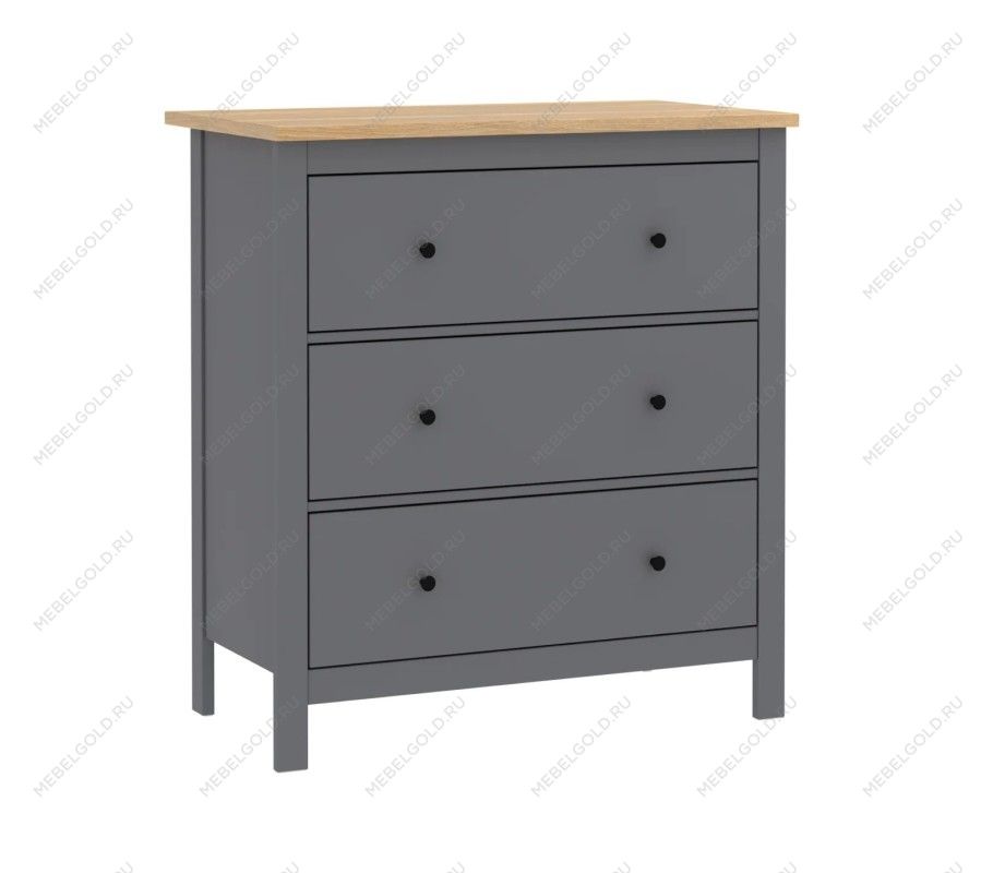САГА комод 3 ящика серый/ясень | изображение 3