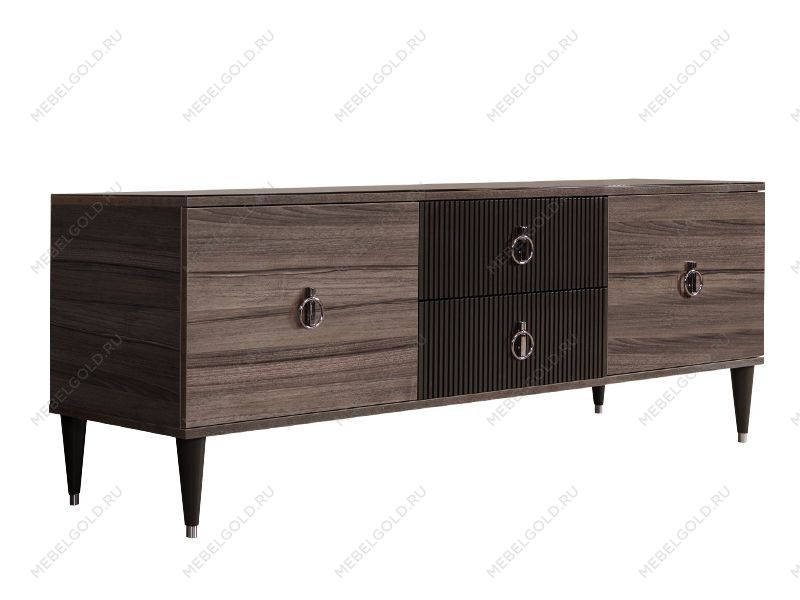 Тумба под телевизор Римини СОЛО (Орех империя/Серебро) РМТ-3(s)