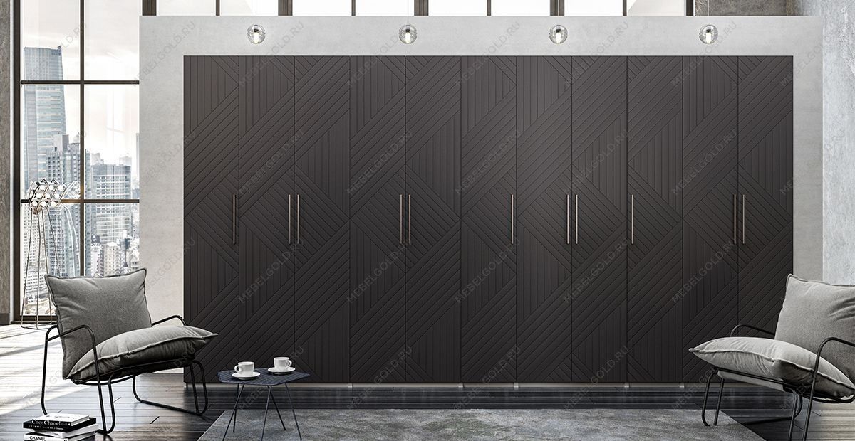 Гардероб Отис П5 с фасадом МДФ (графит)