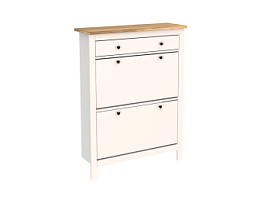 САГА тумба для обуви 92х122 белая/ясень