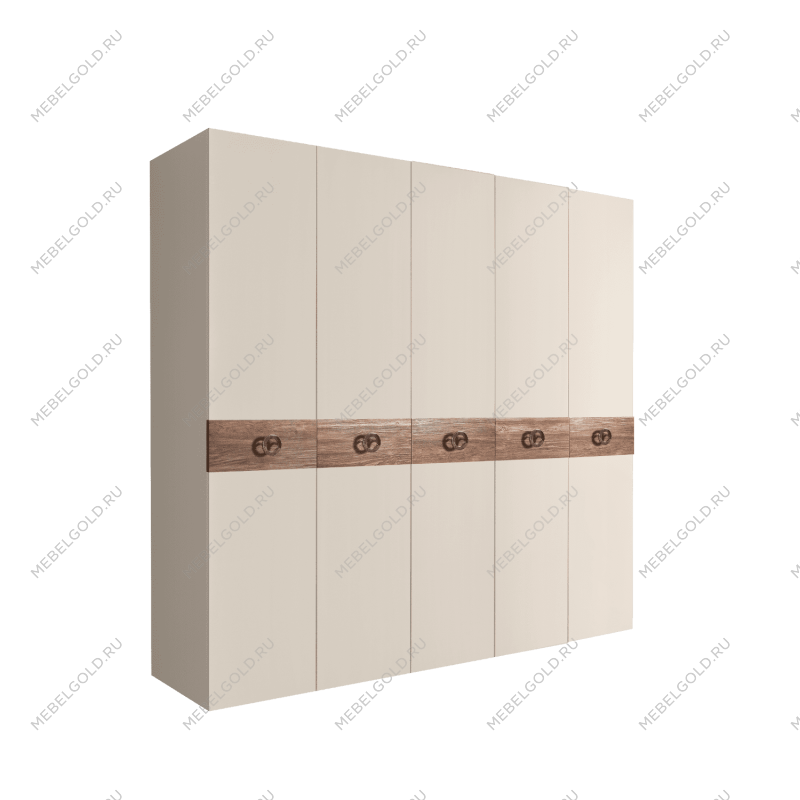 Шкаф 5-ти дв. Bogemia Wood Fi (Слоновая кость/Хром) БМШ2/5(Wo)