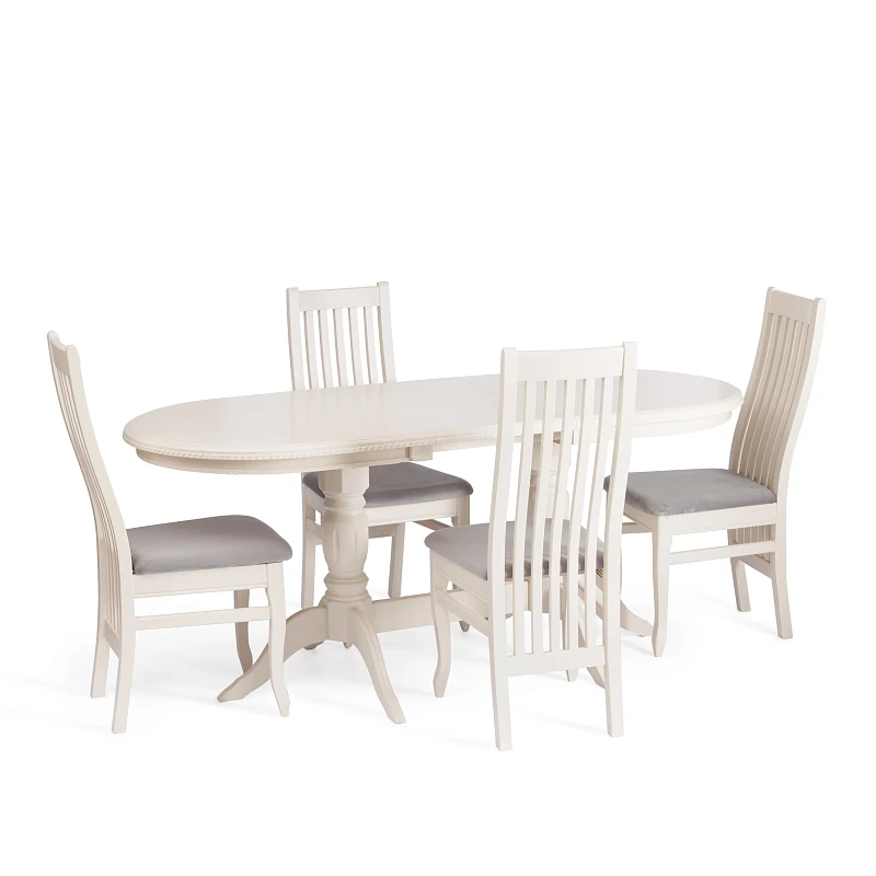 Стул DOLCE мягкое сидение, бук, 40х46х100см, ivory white, велюр Tenerife Ultimate grey | изображение 5