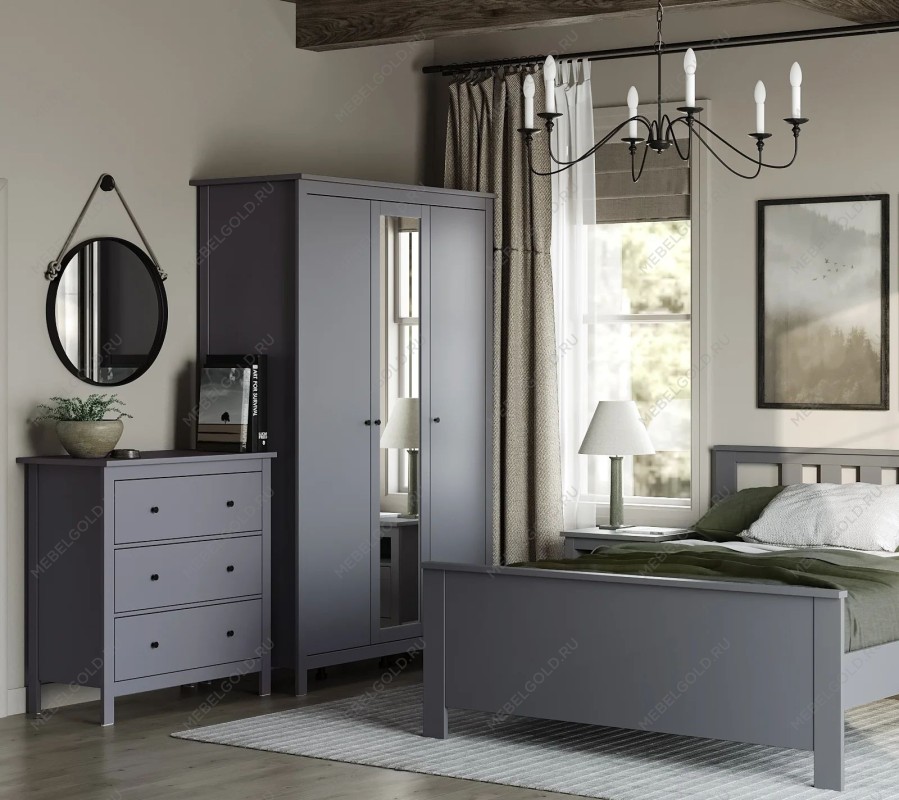 САГА комод 3 ящика серый | изображение 5