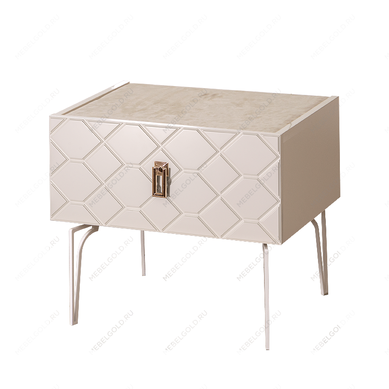 Тумба прикроватная Bogemia Farfalle (Слоновая кость) (Novabuk/Золото) БМТП-1(Fa)