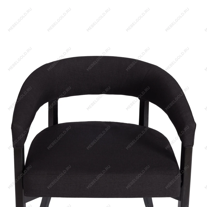 Стул SURTUR, дерево вяз/ткань лен, черный/черный лен, 54х53х74 см | изображение 6