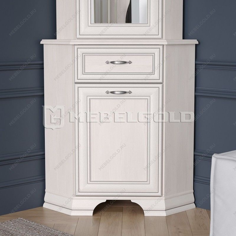 Тумба Тиффани 1D1SU угловая вудлайн кремовый | изображение 1