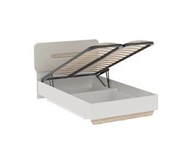 Кровать 1200 со светлой мягкой вставкой и подъемным механизмом, Аврора (1356*2063*1049) Дуб Мария/Кашемир